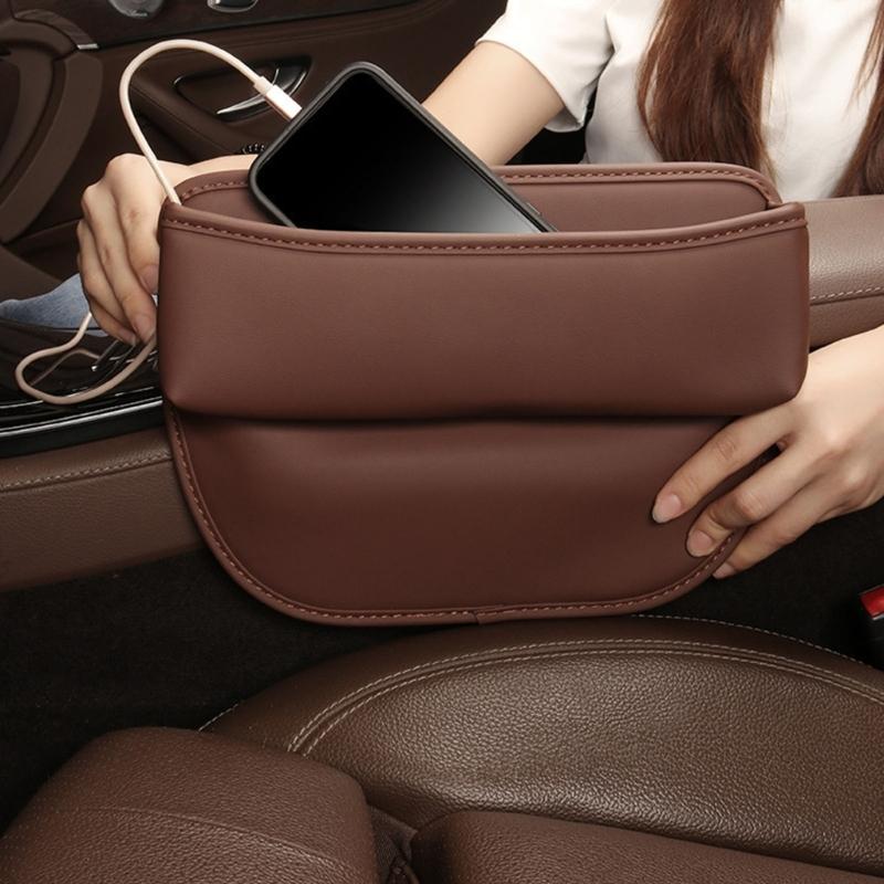 Universal Car Seat Gaps Organizer Not Slip Multiple Layer Storage Box Simple Installation for Phones Key Cards & Beverag