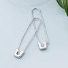1 Pair PUNK Rock Brief Style Earring S925 Silver Small Safety Pins Puncture Unique Stud Earring for Women Men Delicate Jewellry