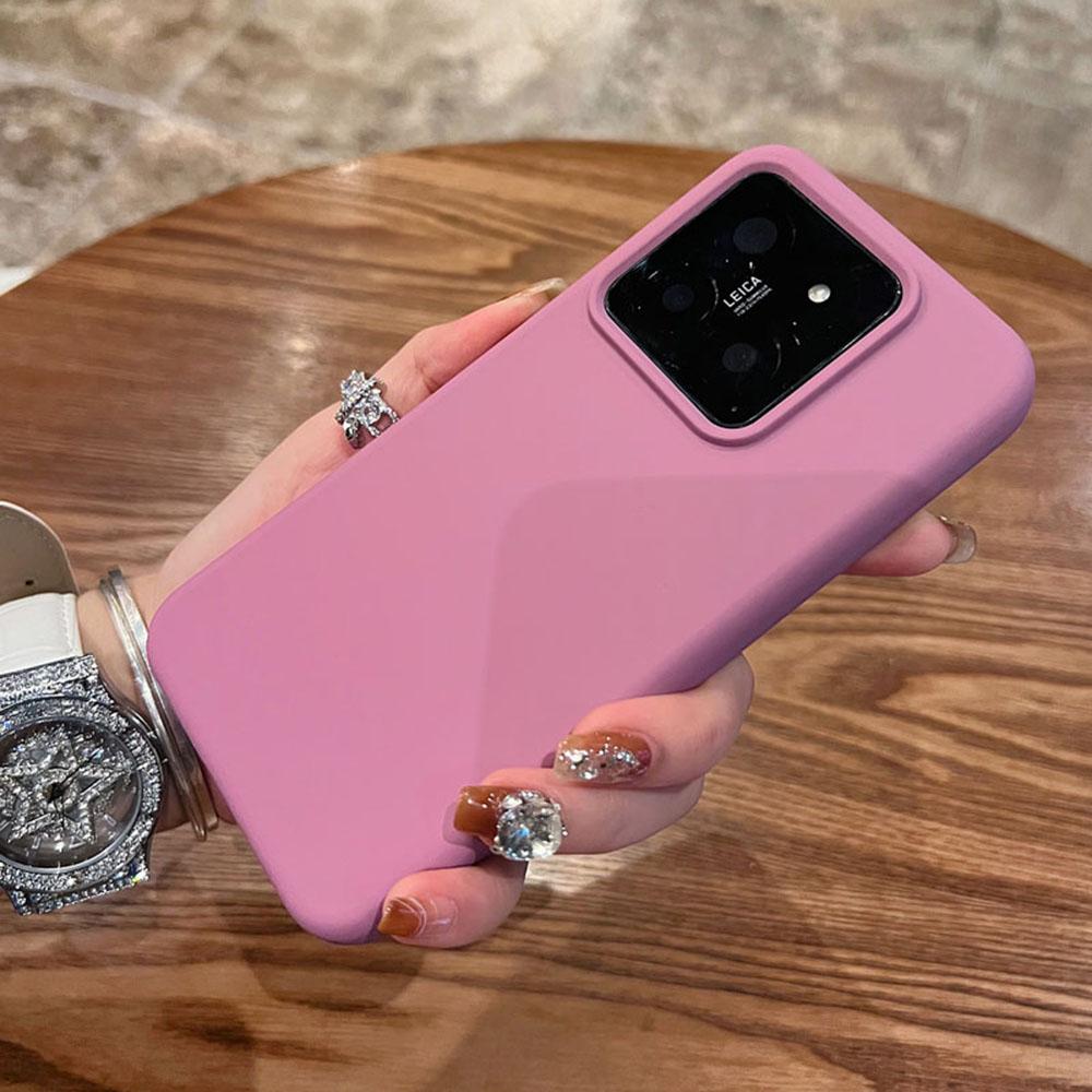 Para Capa Xiaomi 14 Silicone Líquido + PC Agradável à Pele Capa de Telefone