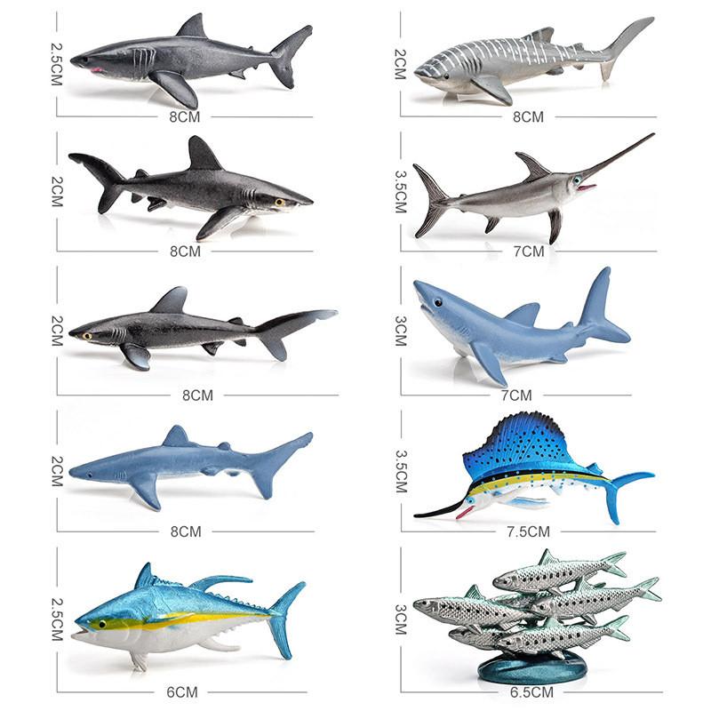 Realistic Marine Animal White Shark And Whale Model Pack With Pvc Construction For School Projects