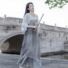 Return To Dust's Self-made Literary and Versatile Spray-dyed Suspender Dress, Two Colors