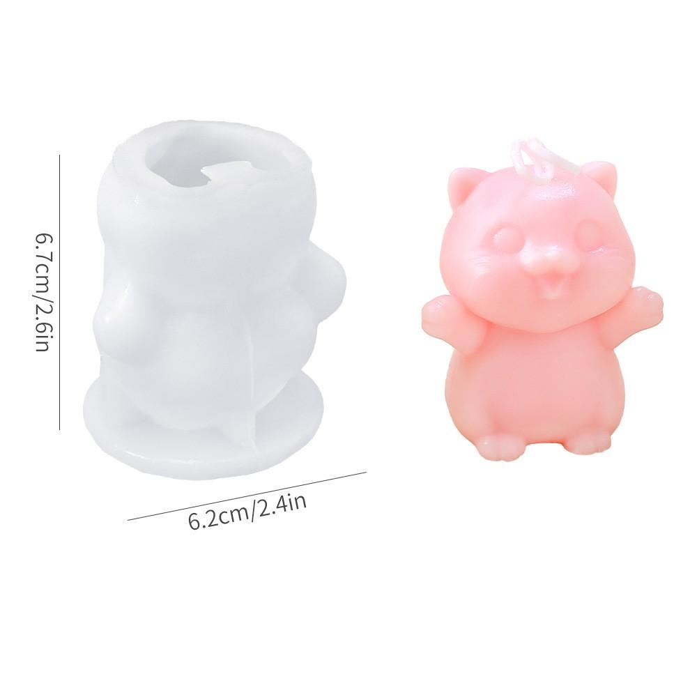 DIY Crystal Dropper 3d Rabbit Mold Aromatherapy Gypsum Candle Mold Waving Teddy Bear Cat Table Silicone Mold