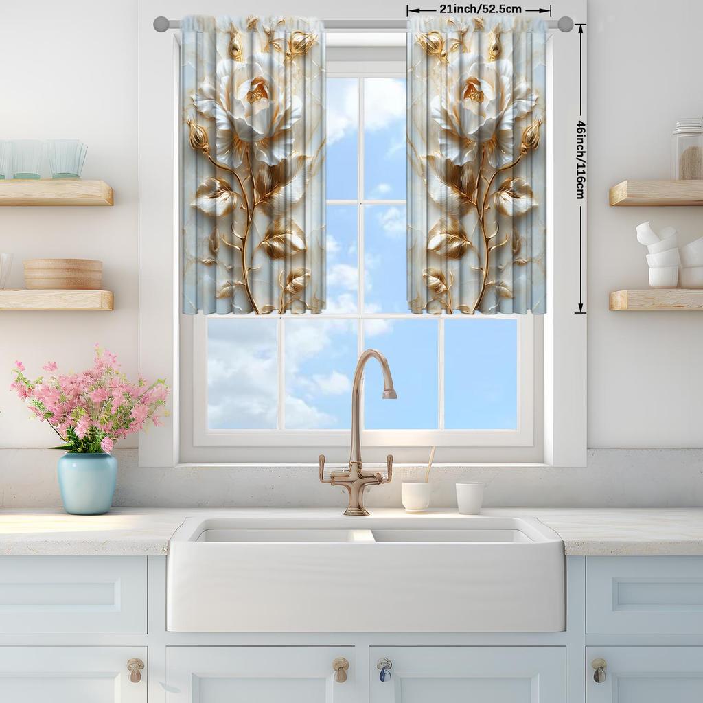2 Panels Gorgeous Relief Marble Rose Pattern Curtains   Versatile Design Suitable for Any Style   Creating a Peaceful Living Space