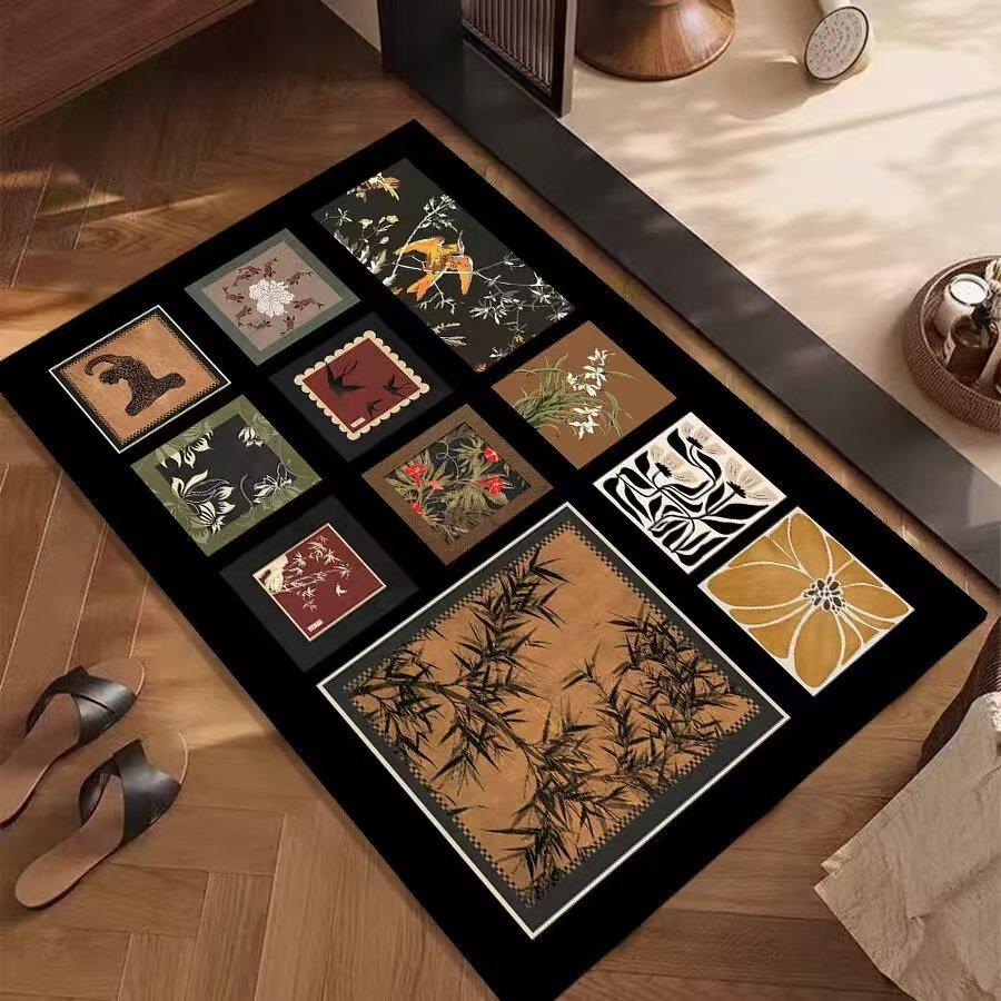 Vintage Patchwork Carpet Mat Rug Botanical Animal Pattern Design Home Decoration Floor Mat Floor Mat Welcome Mat Home Mat