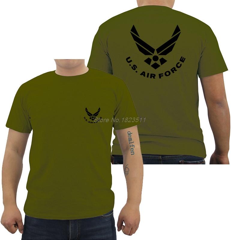 Neue Mode Lässiges Baumwoll-T-Shirt für Herren Neues US Air Force USAF Kleines Logo vorne Großes Logo hinten T-Shirt Coole T-Shirts Oberteile Streetwear 4XL