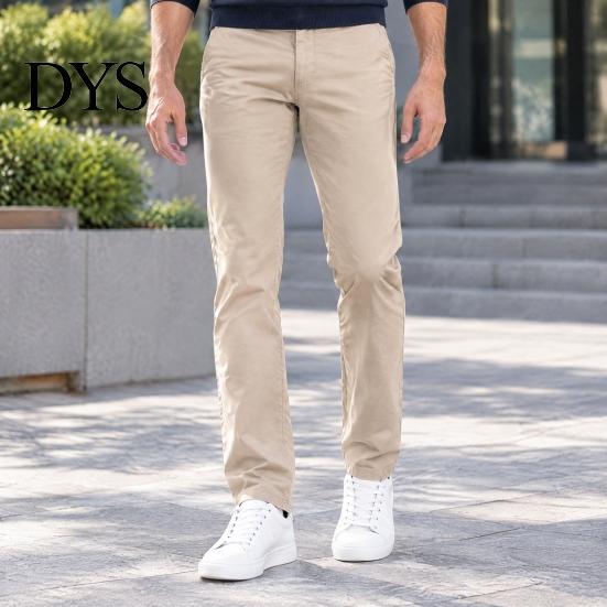 Breathable Autumn Winter Chinos Men Twill Trousers, Slim Fit Stretch Pants, Solid Color All Season Flexible Pants Straight Leg Casual for Office