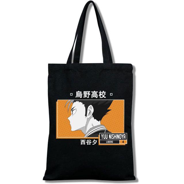 Tee Haikyu Manga Nishinoya Yuu Oikawa Tooru Cartoon Druck Grafik Einkaufstaschen Mädchen Mode Casual Paket Einkaufstasche