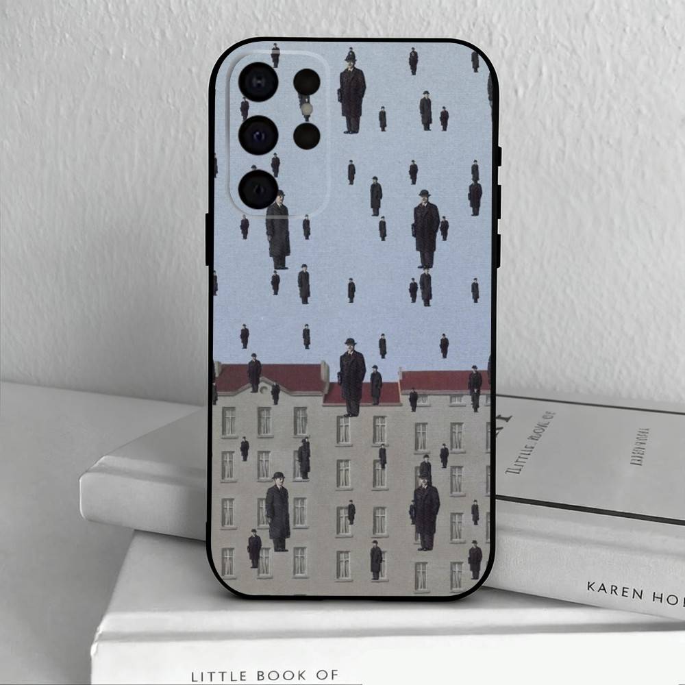 

R-Rene M-Magritte A-Art Phone Case For Samsung S25,24,23,22,30,21,10,9,Ultra,Plus,Lite,FE,4,5 G Soft Black Case Samsung S21lite