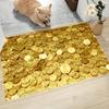 1Pcs Anti Fatigue Kitchen Rugs, Golden Coin Print Waterproof Non-Slip Thick Cushioned Kitchen Mat Heavy Duty Comfort Standing Mat for Kitchen