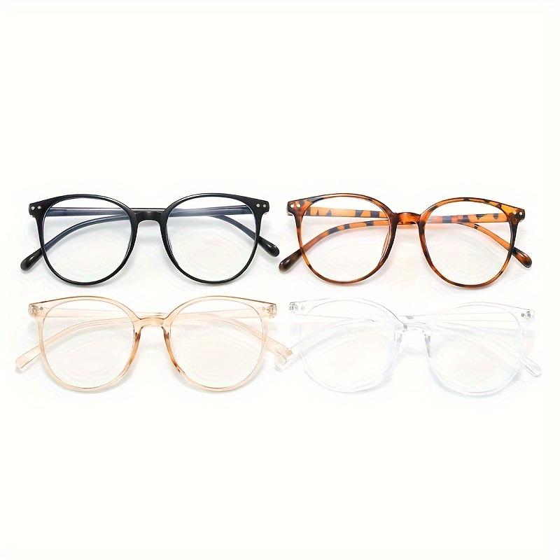 Vintage Oval Full Rim Non-Prescription Glasses Anti-Blue Light Clear Lens Fashionable Unisex Eyewear
