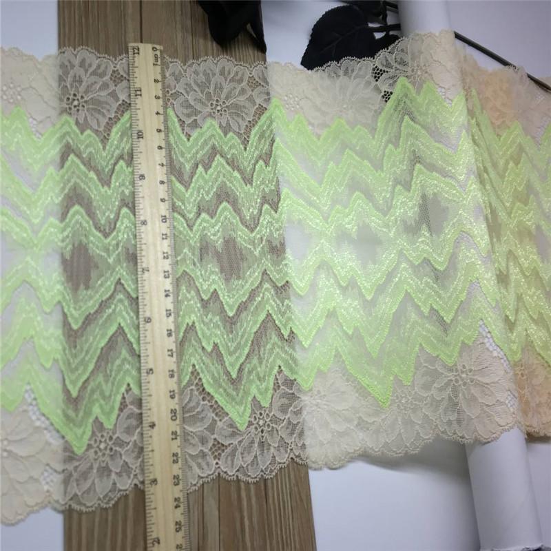 (2 Colors) Two-tone Stretch Lace, Elastic Spandex Sewing Lace Fabric for Lingerie, Bra, Underwear, Garment & Crafting
