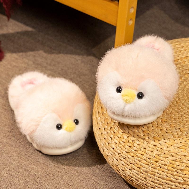 Unisex Penguin Slippers Plush and Adorable Home Slippers Thick-Soled Warm Winter Indoor Slippers