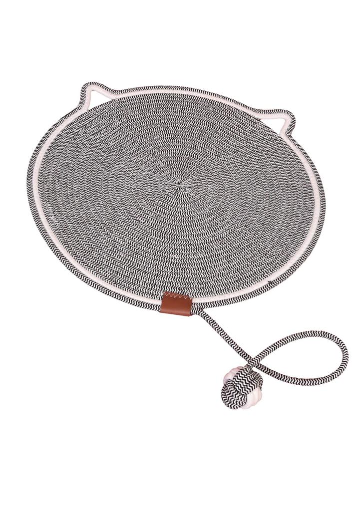 Woven cotton rope cat paw pad self feeding ball integrated sleeping pad washable and grindable scratch tool cat scratch pad