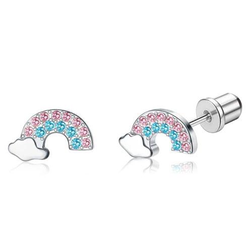 Bobisty Hypoallergenic Surgical Stainless Steel Earrings for Women Screw Back Earrings Cute Flower Butterfly Stud Hoop Earrings
