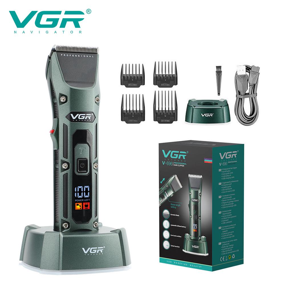 

New VGR V-696 Long Life Hair Trimmer Powerful Power Hair Trimmer Set for Men with Base Series Hair Trimmer Home Razor Shaver Safe and Skin-friendly зелёный