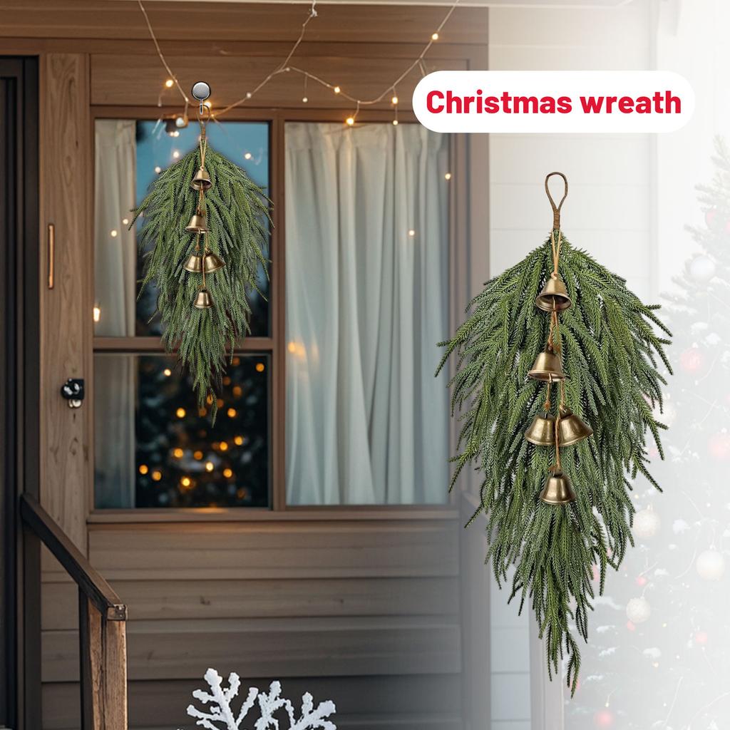 2pc60cm Simulated Soft-Glue Norfolk Needle Wall Hanging Christmas Tree Upside Down Vine Green Plant Holiday Decoration