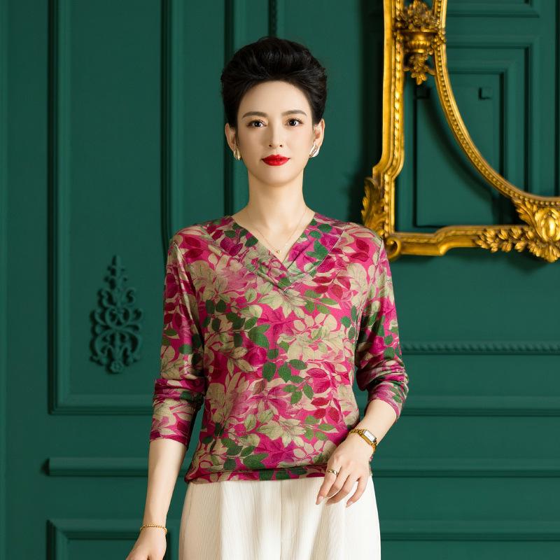 

Женский пуловер из мериносовой шерсти с V-образным вырезом в стиле ретро FY504 L