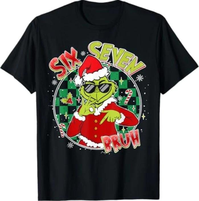 Funny Bruh Six Seven 67 6 7 Elf Christmas T-Shirt 3XL