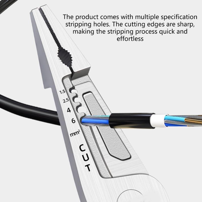 Industrial Multifunction Wire Stripping Tool Integrated Voltage Detector Ergonomic Nonslip Grip for Electricians