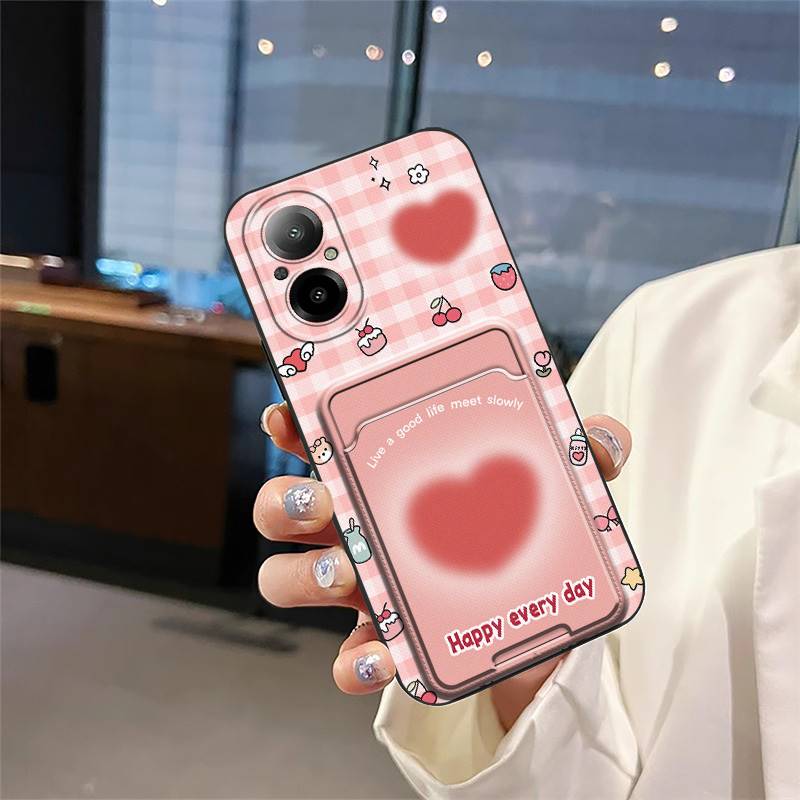 Durable Fashion Design Phone Case For Realme C67 4G/Realme12 Lite Card slot Graffiti TPU Anti-dust Cartoon Card sleeve