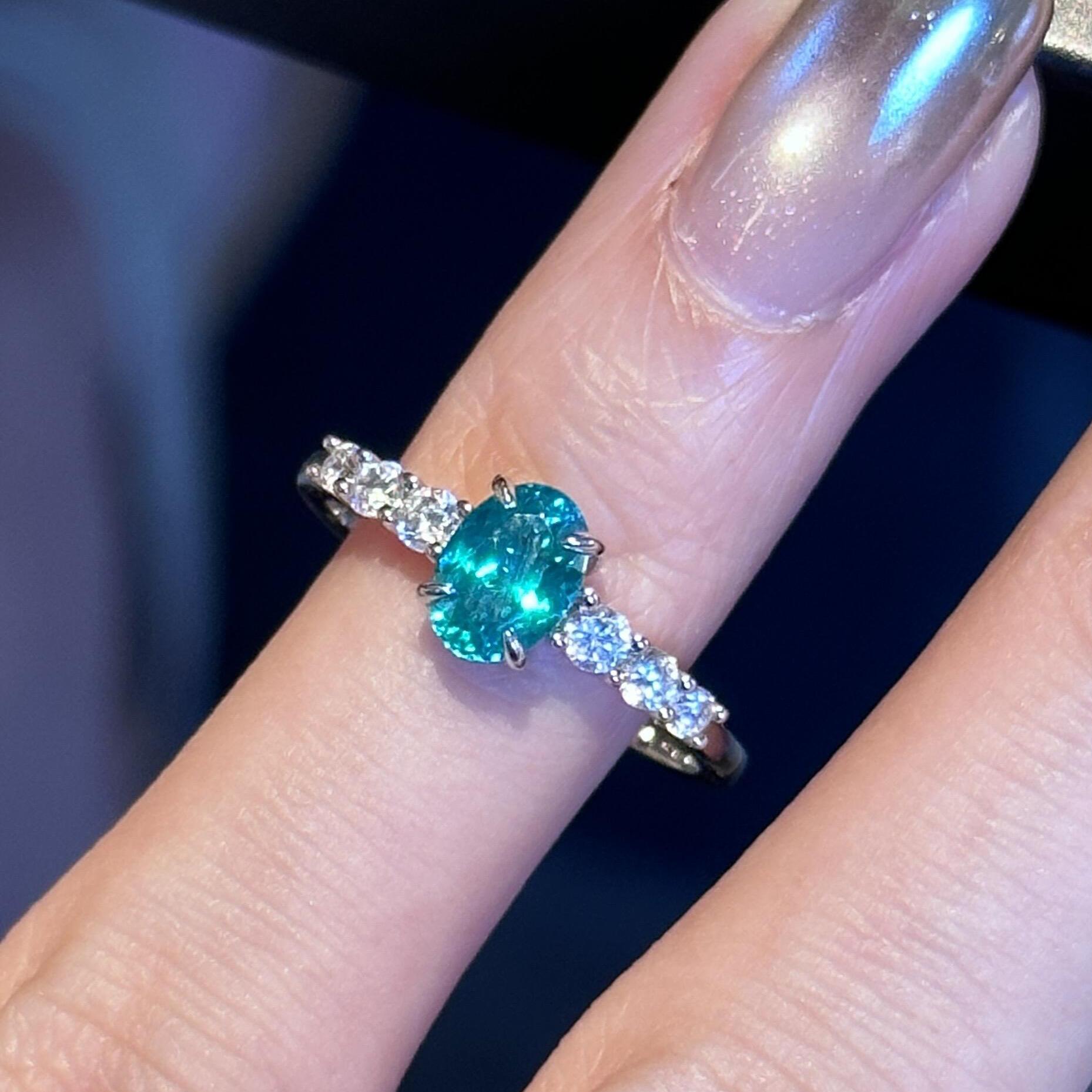 Para Green Ice Flower Cut Ice Zircon Marriage Proposal Open Ring Female, Fashion Temperament Simple Wedding Ring Ring 2026 Resizable