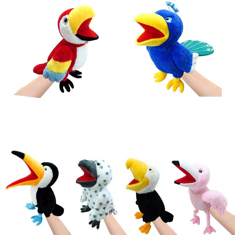 New Cross-border Bird Animal Hand Puppet Large Beak Parrot Toy For Soothing Kids Wholesale Eagle Doll