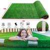 1M*1M Outdoor Artificial Grass Runner Rug, Thick Realistic Fake Grass Roll Decor Patio Balcony Garden Lawn, Dog Pets Turf Drain Mat, 2cm Pile Height