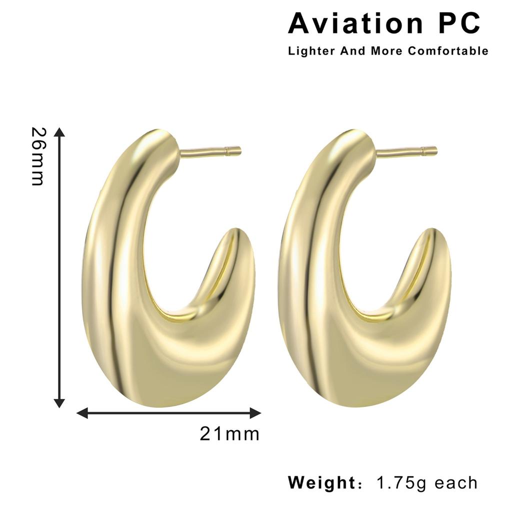 Hot Selling Aviation PC Environmentally Friendly Material Geometric High-end Retro Earrings, Light Luxury Hollow Earrings
