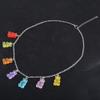 Regenbogen-Süßigkeitenfarbe Bär Halskette Bunter Harz Anhänger Halskette Niedliches Tier Punk Party Schmuck für Damen Mädchen Geschenke