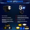 M10 1Pc Motorcycle LED Spotlight Blue Warning Light 5 Modes IP67 Waterproof Auxiliary Lamp
