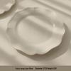Tai Life French Retro White Embossed Ceramic Lace Plate for Breakfast & Dessert