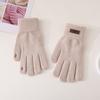 Winter Gloves Winter Girl Thickened Five-finger Student Cute Knitted Cold-proof Riding Touch Screen Warm Cycling Gloves
