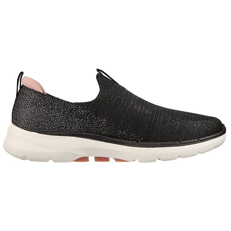 Skechers Go Walk 6 Sport Mode Bequem Langlebig Atmungsaktiv Niedriger Schaft Freizeitschuhe Damen Sneaker Schwarz 124502-BKPK