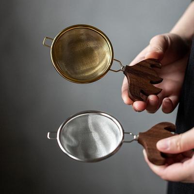 Tea Accessories Stainless Steel Tea Strainer Fine Mesh Easy To Clean Tea Infuser Wooden Handle Tea Filter Home Use