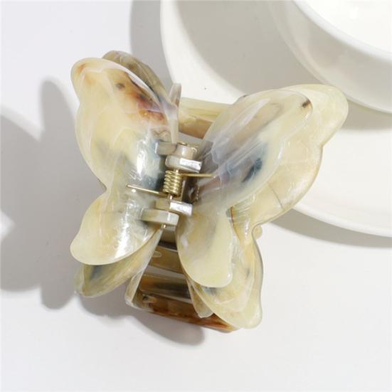 Hair Claw Medium Size Butterflies Shape Acetate Plate Hair Clip Gradient Texture Strong Grip Back Head Hair Claw Hair Accessories