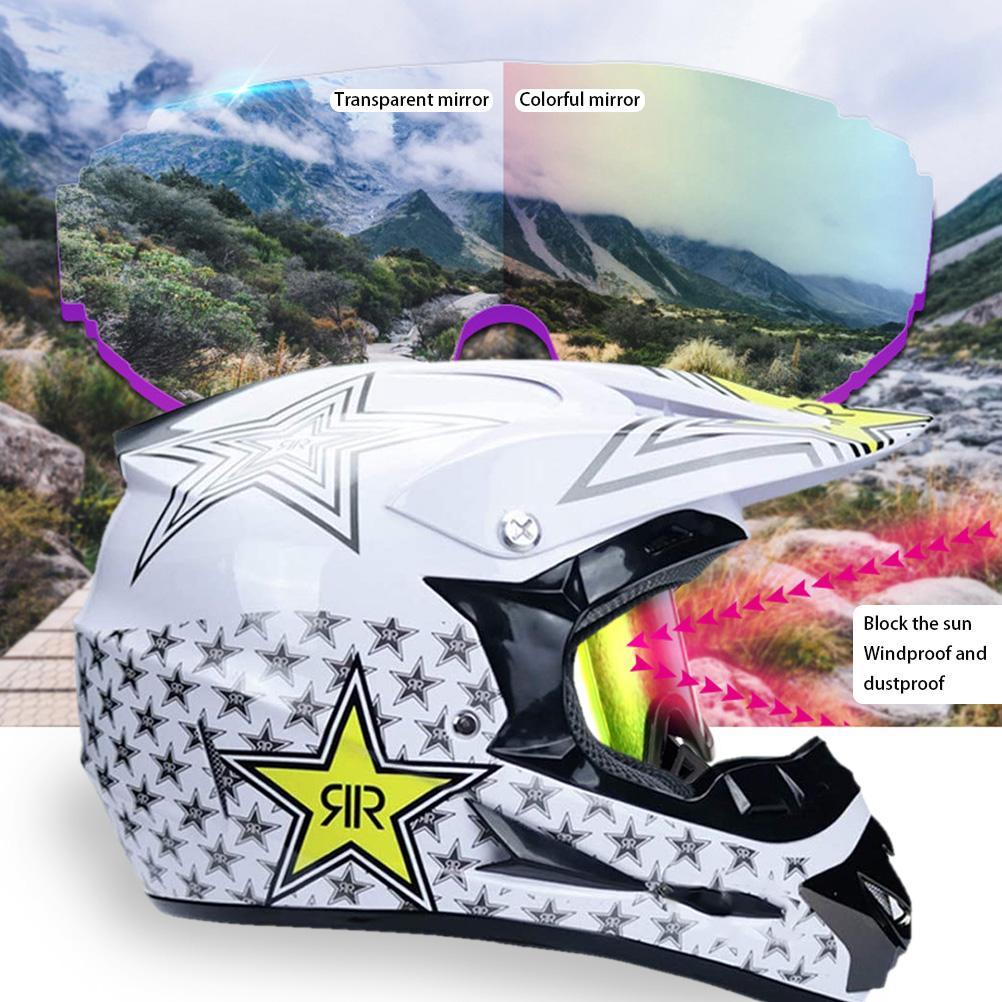 Professional Motocross Helmet for Kids Adults Motocross Dirt Bike Off Road Motorcycle Helmet with Goggles Gloves Face Cover
