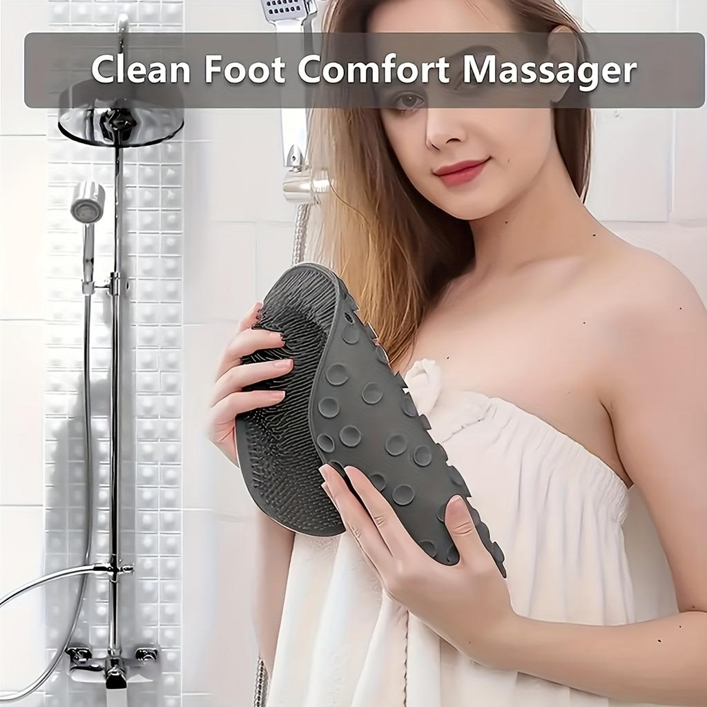 1pc Silicone Foot Scrubber with Suction Cup, Hypoallergenic Non-Slip Deep Cleansing Foot Massager for Shower, Unscented Manual Exfoliating Foot Brush
