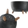 KADAX Flower Pot Planter 29cm Cover + Insert Legs Cork Flower Stand Black