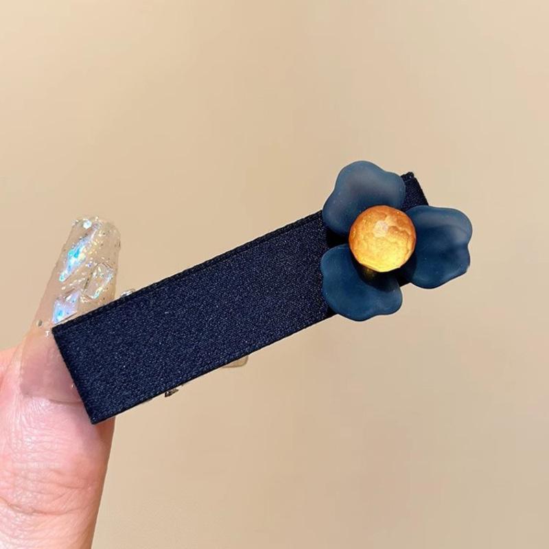 

Retro Geometric Flower Hair Clip Pin French Style Crystal Side Bangs Clip Hair Clamps Elegant Duckbill Clips New Hair Accessories синий