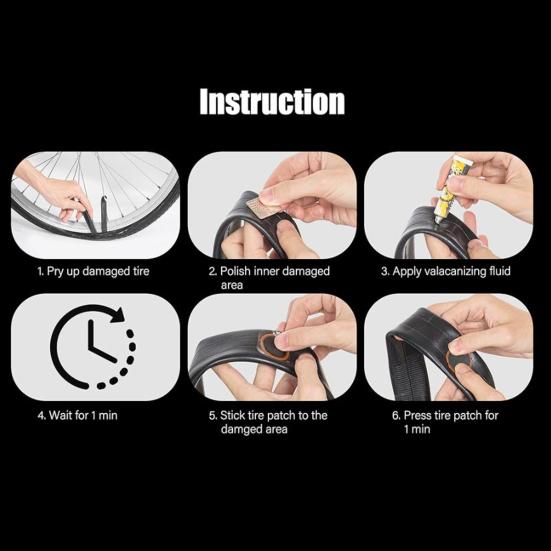 Bike Inner Tire Patch Repair Kit Bicycle Tube Puncture Patches Strong Stickiness Waterproof MTB Road Bike Glue-Free Patches