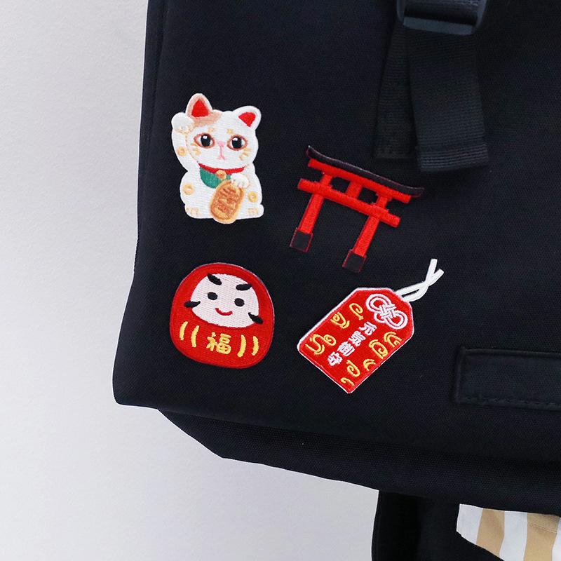 Autocolant japonez norocos cat pânză DIY Garda Imperială brodat pânză autocolant mână Ledger telefon mobil autocolant decorativ patch autocolant haine sac