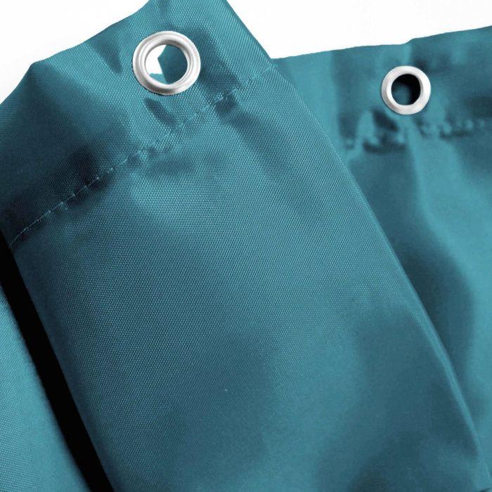 Rideau de douche en polyester uni avec crochets - L 200 x l 180 cm - Bleu pétrole