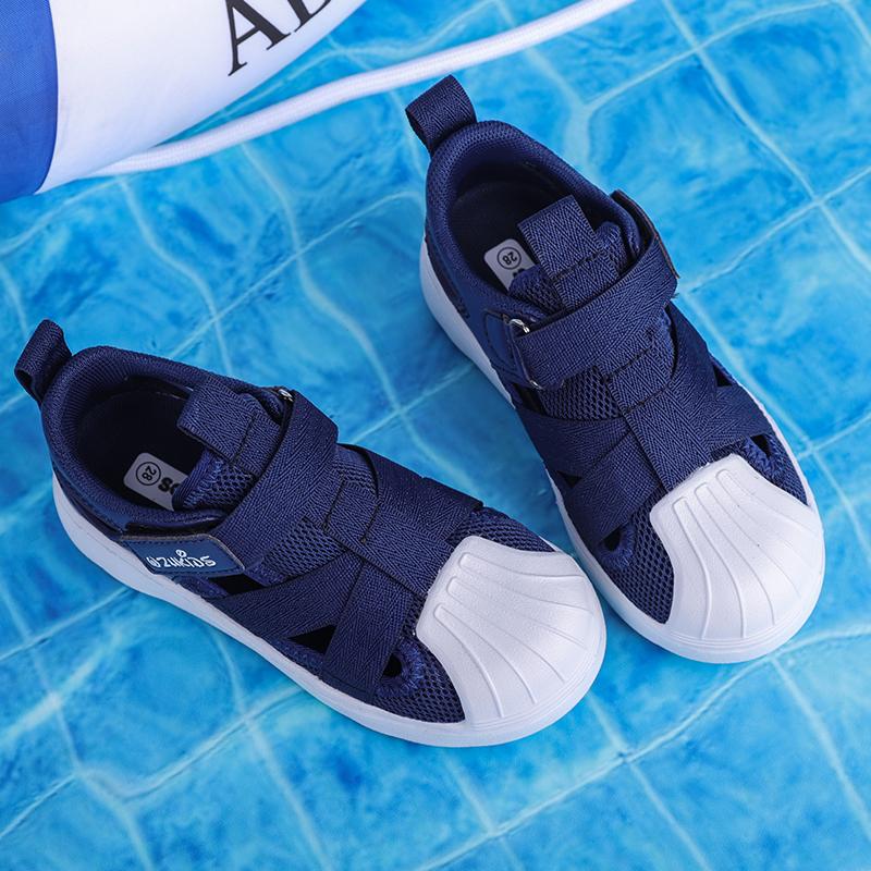 Детская летняя модная однотонная дышащая повседневная обувь на липучках для отдыха — фото 13