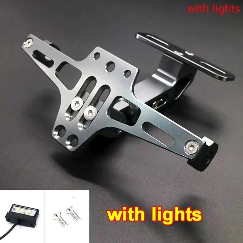 Aluminum Alloy Motorcycle Rear License Plate Mount Adjustable Universal Registration Plate Holder Antioxidant Anti-Corrosion