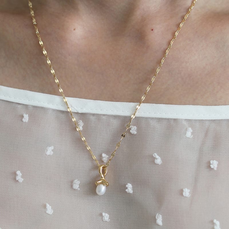 Eveningbell [silver925] Blush Pearl Necklace (gold)