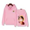 Pánská mikina One Piece vysoké kvality, mikina s potiskem Kapitána Luffyho, podzimní a zimní, silná, hřejivá, základní jednoduchý top