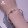 Bisaer 925 Sterling Silber einfache klassische Iris Positionierung Schnalle Charm Perlen für Frauen Original Armband Schmuck