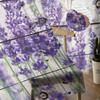 Lila Blumen-Lavendel-Vorhänge für Wohnzimmer, Voile-Tüll-Vorhang für Schlafzimmer, Küche, Heimdekoration