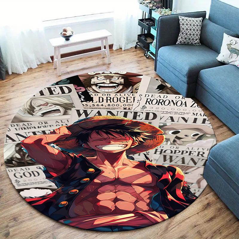 Luffy D Round Area Rug Carpet Rug For Living Room Bedroom Sofa Playroom Decor Nonslip Floor Mat