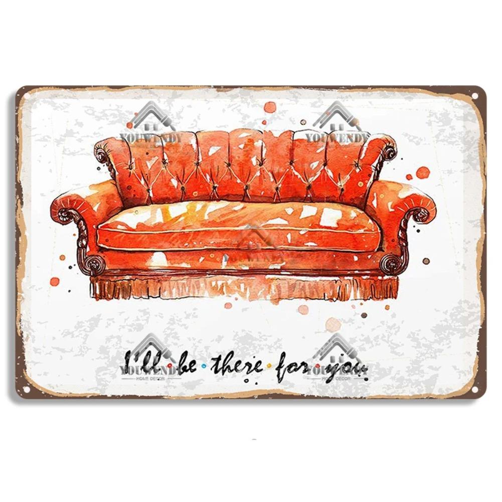 Central Perk Friends Kaffee, Vintage Metallblechschild, Dekorative Plakette, Retro Schild Cafe Küche Wohnzimmer Bar Poster, UW83